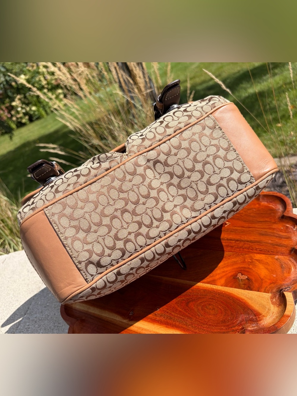 Coach Signature Jacquard Small Messenger Crossbody Bag F70283 - Picture 12 of 17